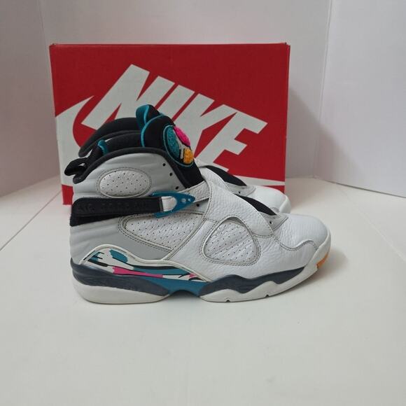 JORDAN 8 Retro South Beach 2018 Size 9 Turbo White Green Teal Gray main image 4